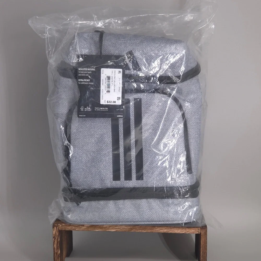 Adidas Excelerator Lunch Bag Unisex OSFA Grey Twill Insulated Sports School